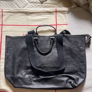 Clare V Black Textured Honolulu Tote Bag